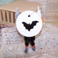 Vintage Look Mixed Media Halloween Ornament - Silver Angel Trick or Treater