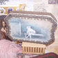 Antique French Candy Box - Handpainted Pierrot and Rococo Ribbon Roses Trim