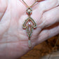 KREMENTZ Antique Edwardian 14K Gold Enamel Natural Pearl Pendant Lavaliere