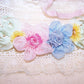 Revival French Ribbonwork Spray Applique - Pink & Light Blue Roses