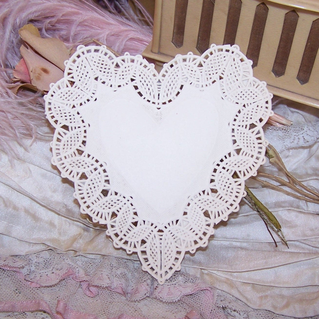 Genuine Antique Victorian Paper Lace - Medium Sized Heart