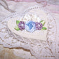 French Revival Ribbonwork Flower Spray - Blue and Mauve Silk with Pearls