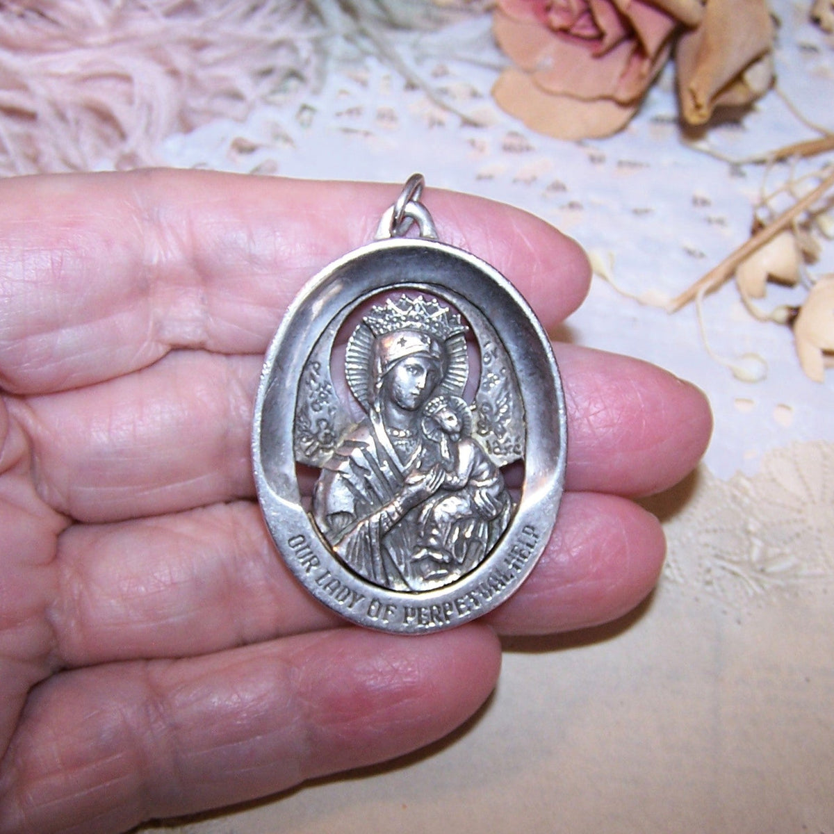 WESTON Sterling Silver Religious Medal/Pendant - Our Lady of Perpetual Help