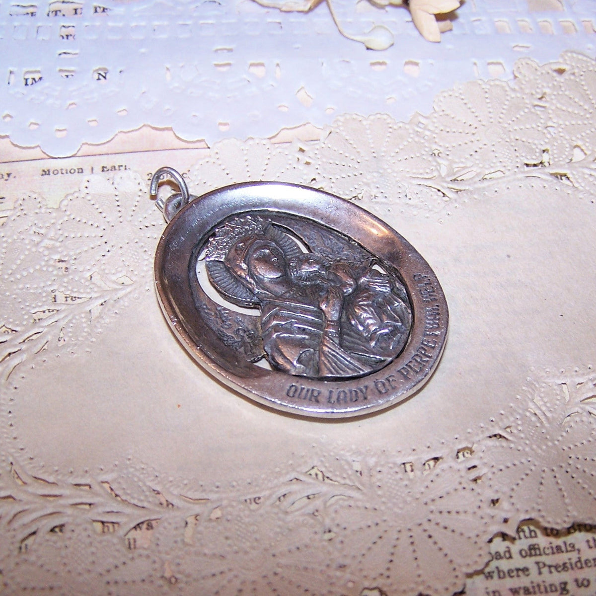 WESTON Sterling Silver Religious Medal/Pendant - Our Lady of Perpetual Help