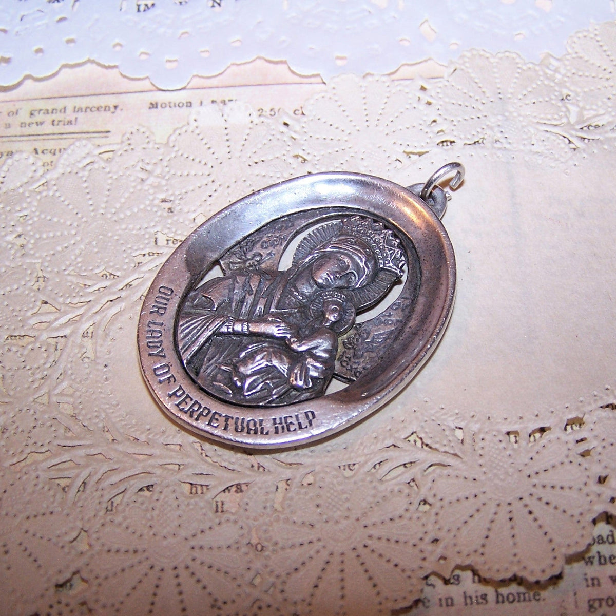 WESTON Sterling Silver Religious Medal/Pendant - Our Lady of Perpetual Help
