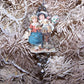 Victorian Revival Mercury Glass Bead & Tinsel Christmas Ornament - Couple Singing a Song