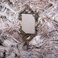 Victorian Revival Mercury Glass Bead & Tinsel Christmas Ornament - Little Girl Portrait