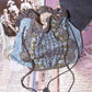 Antique French Silk Purse - French Rococo Ribbon Trim | Mirror Base
