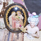 Antique French Religious Reliquary - Holy Family under Glass