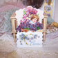 Antique Fold Down Valentines Day Card - Girl with Basket of Violets