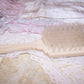 Vintage Pink/Cream Plastic Baby Brush - Cherub Blowing Trumpet