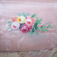 Handpainted Antique French Moire Taffeta Hanky Holder - Needs TLC