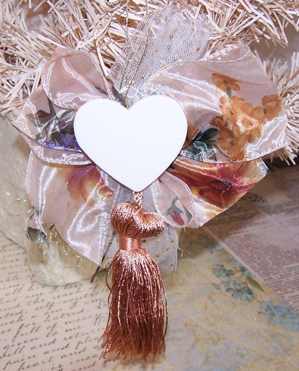 Victorian Revival Mixed Media Tassel Ornament - Fall Colors Angel