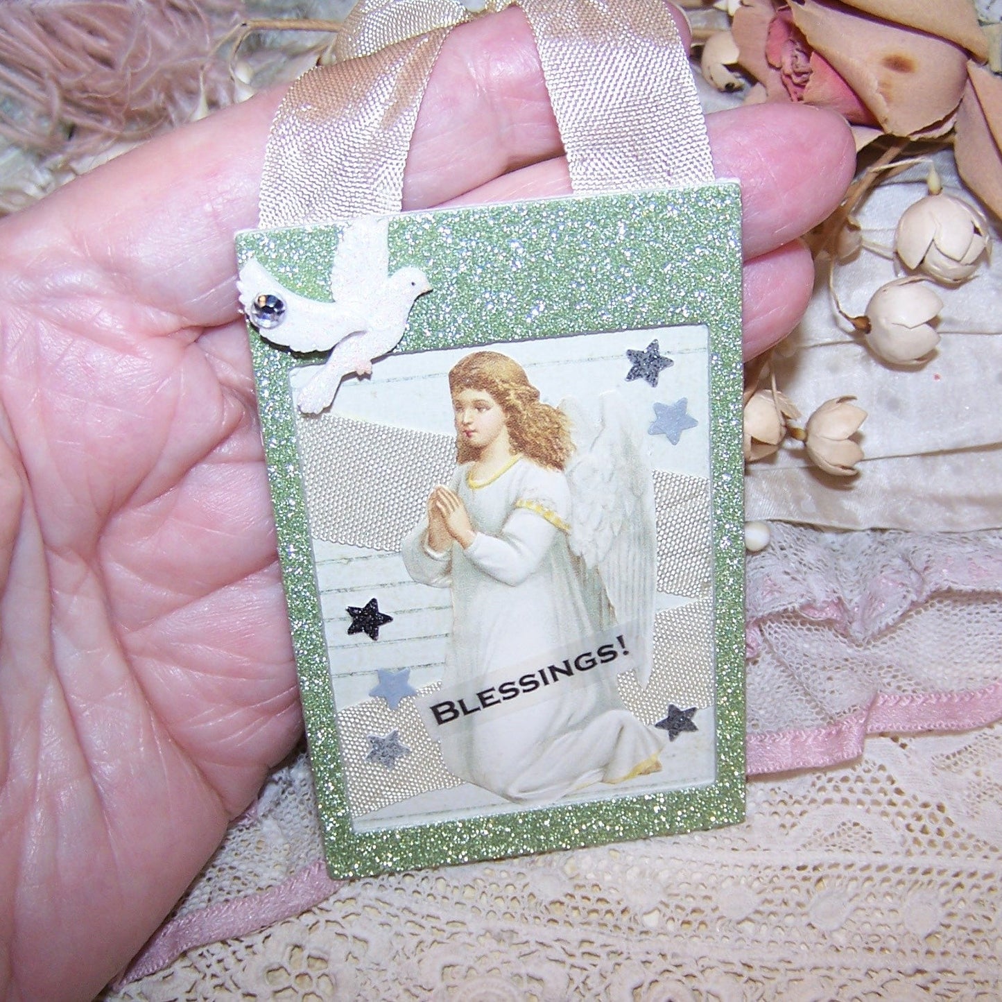 Handcrafted Mixed Media All Occasion Ornament | Blessings