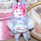 Victorian Revival Chenille Ornament - Tabby Cat Carrying FRIEND Sign