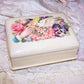 ART DECO Celluloid Jewelry Box - Purple Velvet Interior | 3 Ring Slot