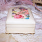 ART DECO Celluloid Jewelry Box - Purple Velvet Interior | 3 Ring Slot