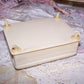 ART DECO Celluloid Jewelry Box - Purple Velvet Interior | 3 Ring Slot