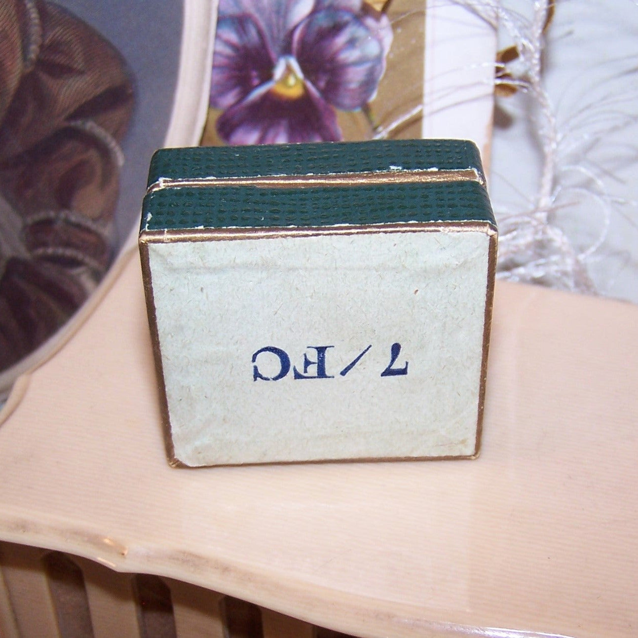 Antique Made in italy Italian Jewelry / Trinket / Display Box - Ice Skating Scene