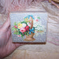 Antique Victorian Paper Box - Basket of Roses, Lily of the Valley & Doves