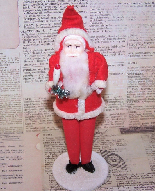 Japan Standing Santa Claus with Candle Decoration | Hard Plastic Face