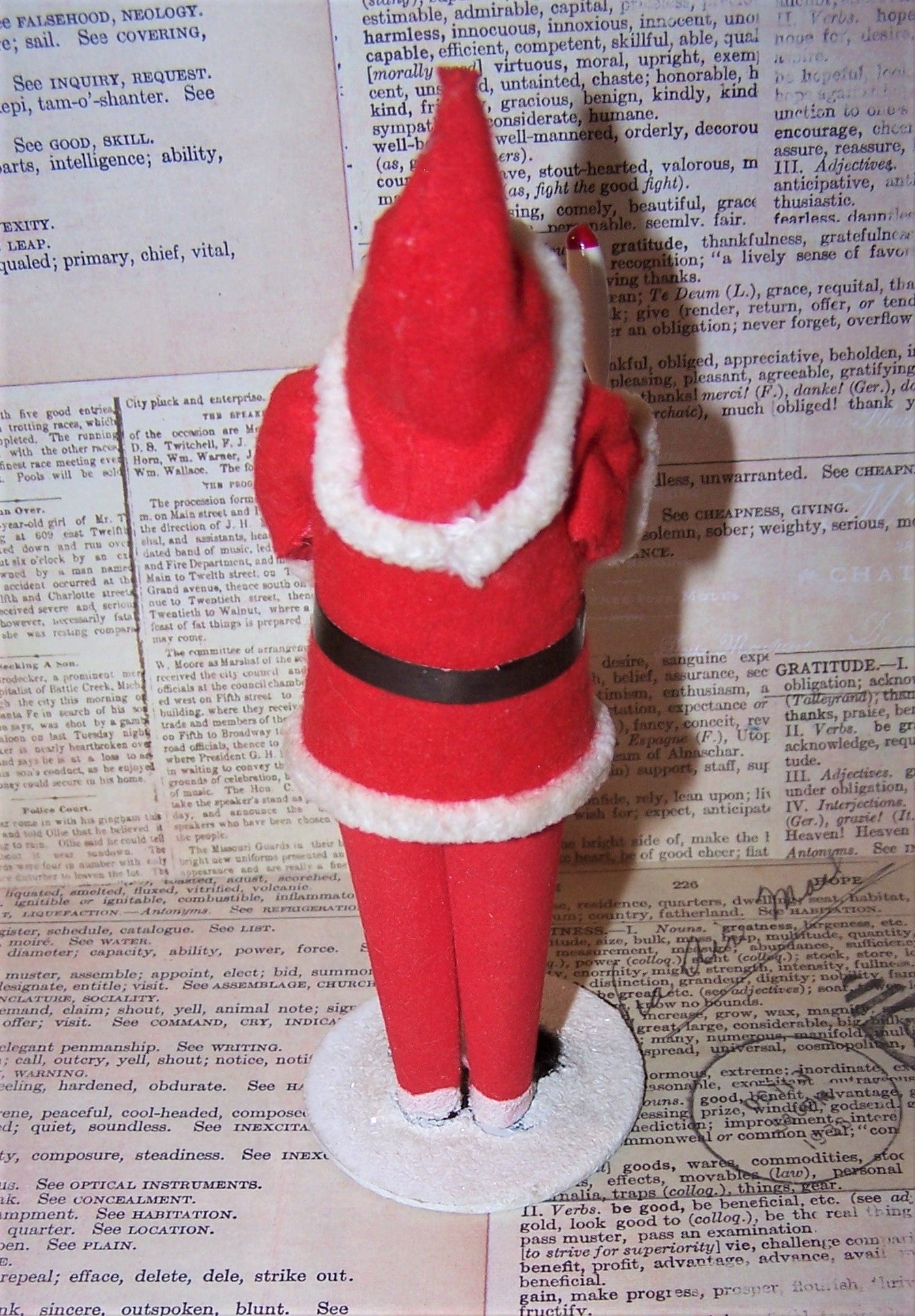 Made in Japan 1960s Plastic Face Standing Santa Claus Decoration