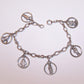 Creed Sterling Silver 7" Charm Bracelet with 6 Religious Saints Charms