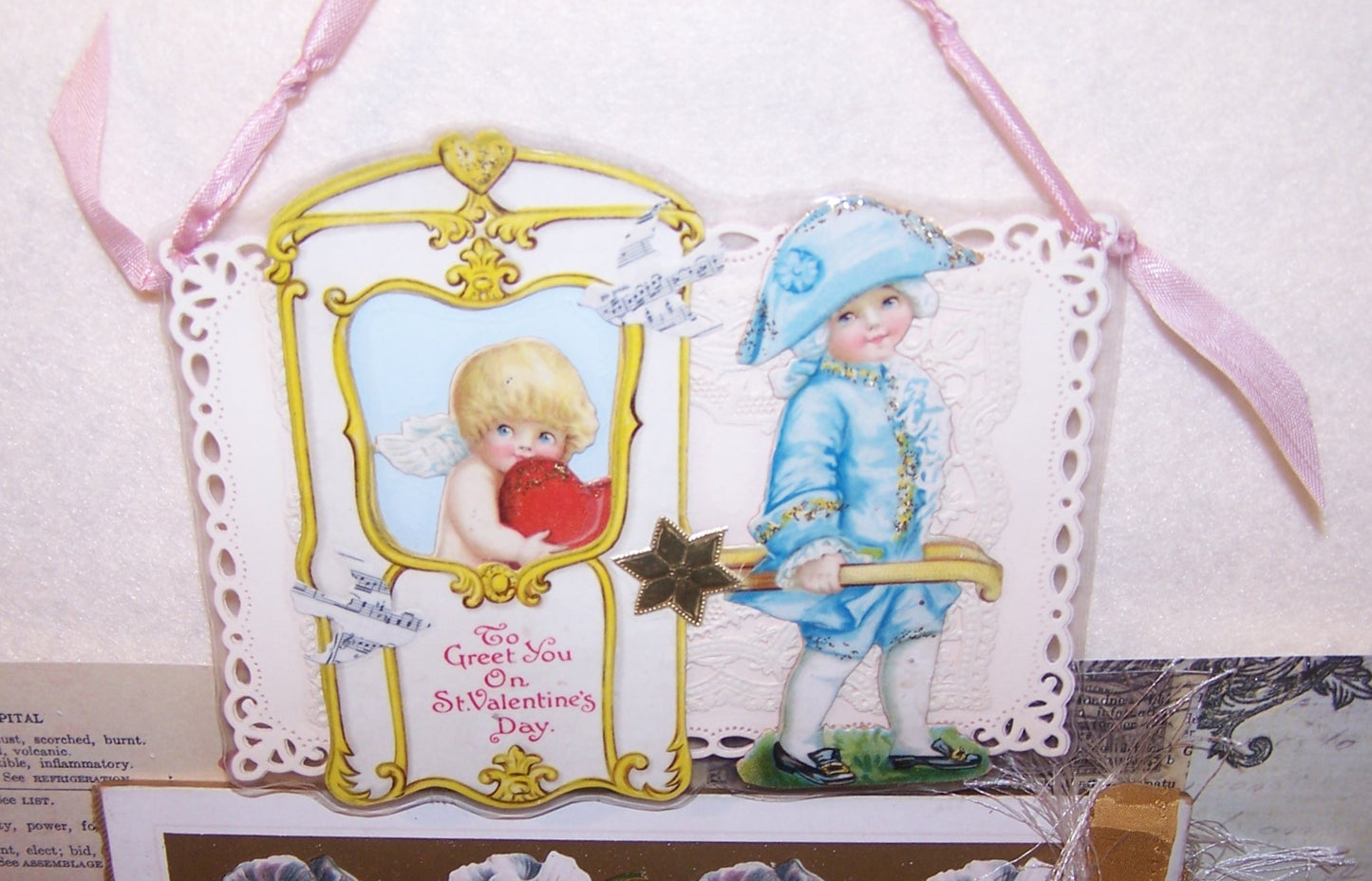 Upcycled Greeting Card - To Greet You on St Valentines Day