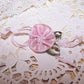 Revival French Ribbonwork Applique - Pink Satin Ribbon Rose