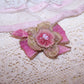 Antique French Ribbonwork Embellishment - Pink Ombre Ribbon Floral with Bow