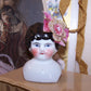 Antique French Ribbonwork Embellishment - Pink Ombre Ribbon Floral with Bow