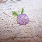 Antique French Ribbonwork Embellishment - Lavender Ombre Ribbon Rose