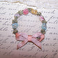 Antique French Ribbonwork Wreath Garland Applique Decoration