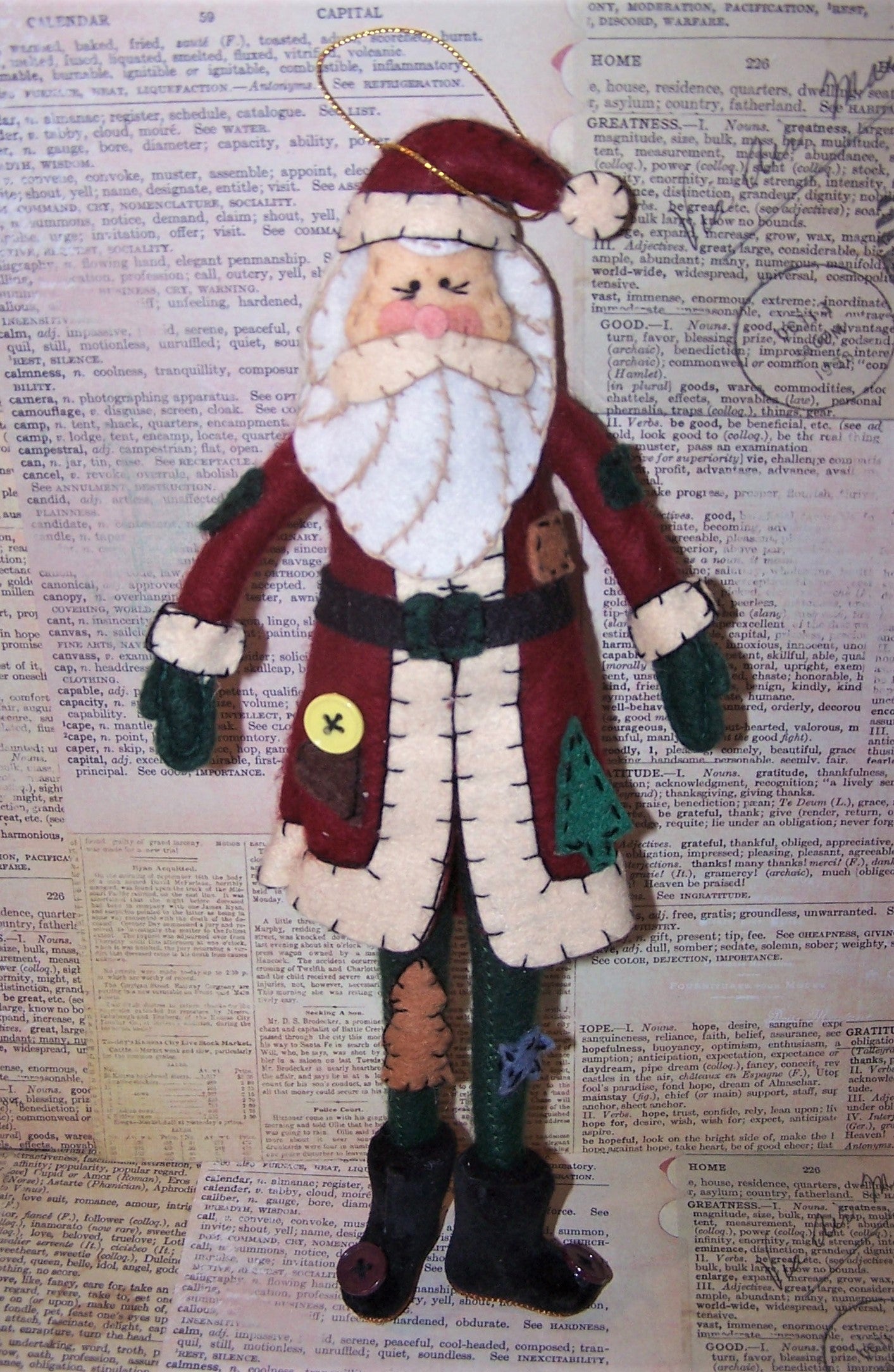 Handmade Felt Santa Claus Christmas Ornament / Decoration