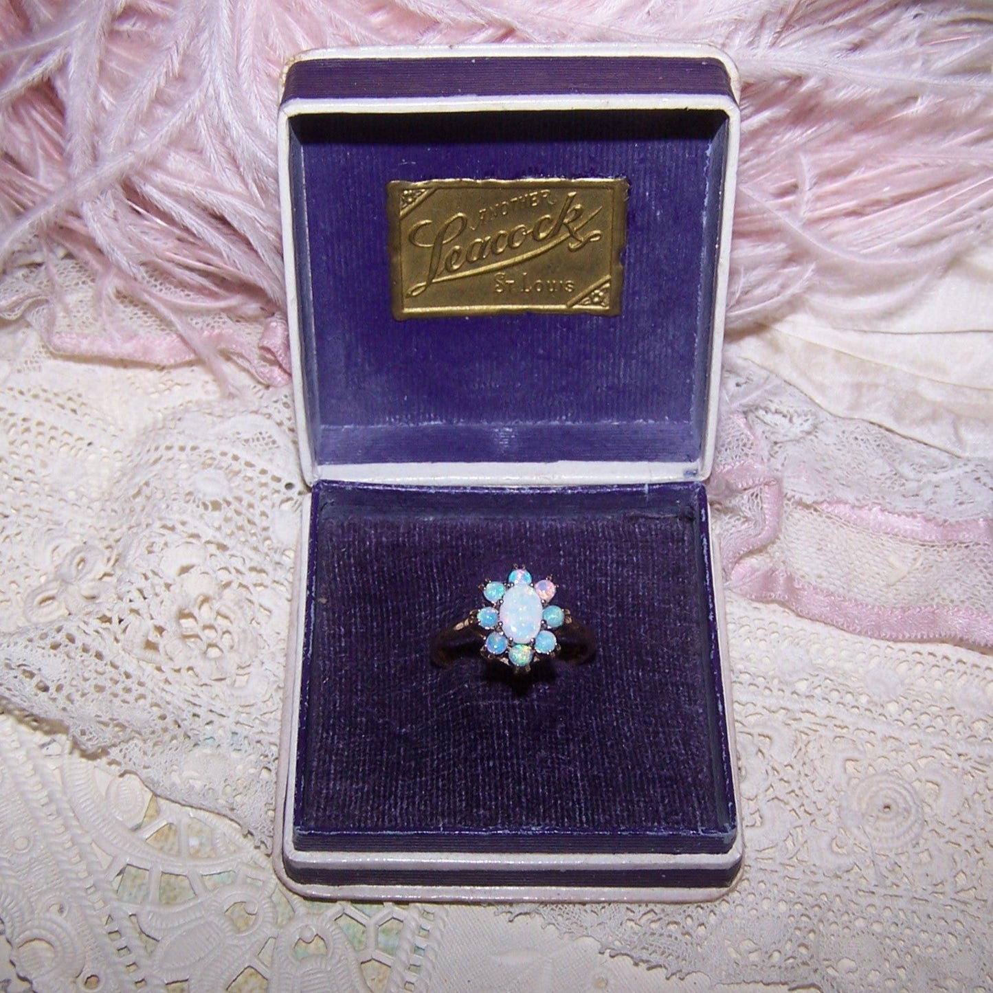 Antique Victorian German Paper Ring Box - TO ONE I LOVE