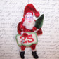 December 25 Christmas Ornament - Chenille Santa Claus Carrying Tree