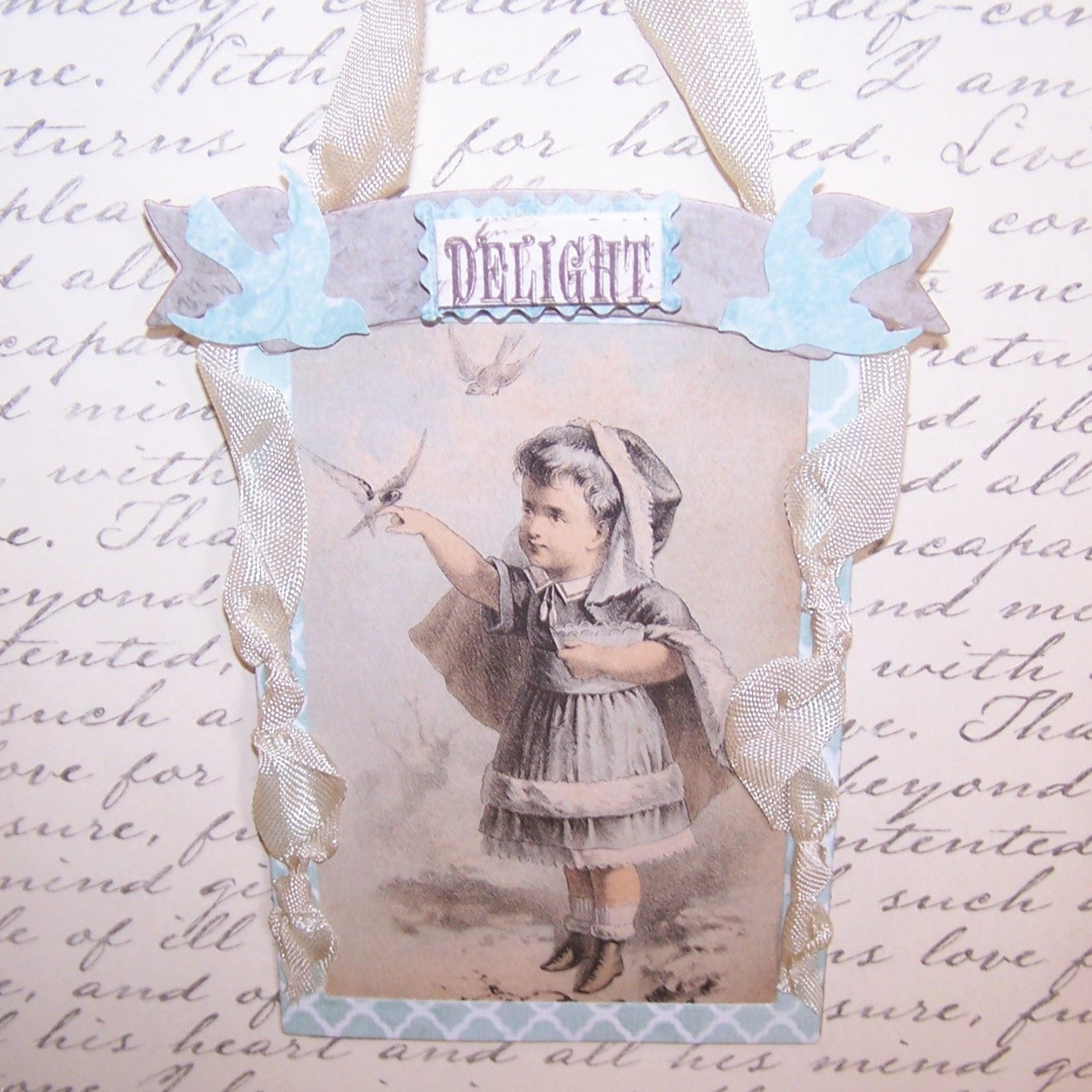 Victorian Revival Greeting Card or Ornament - DELIGHT
