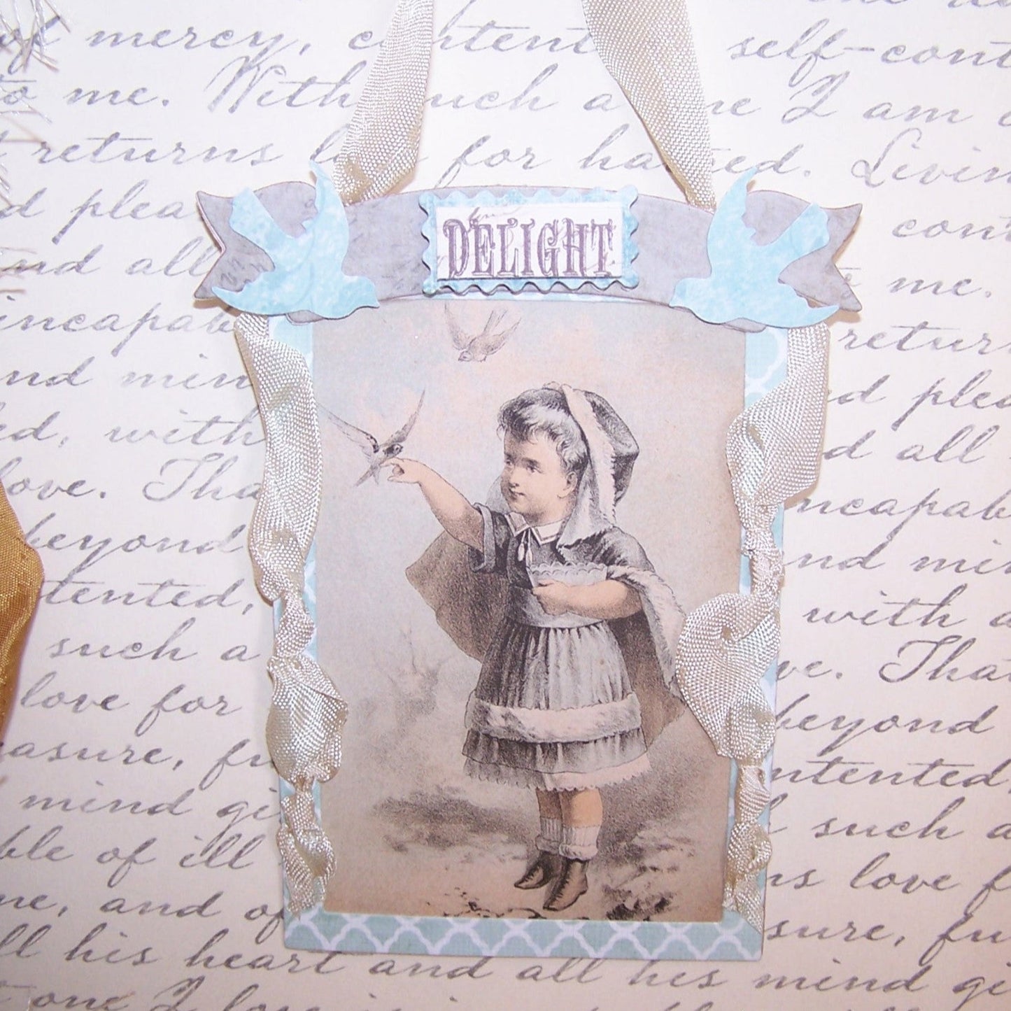 Victorian Revival Greeting Card or Ornament - DELIGHT