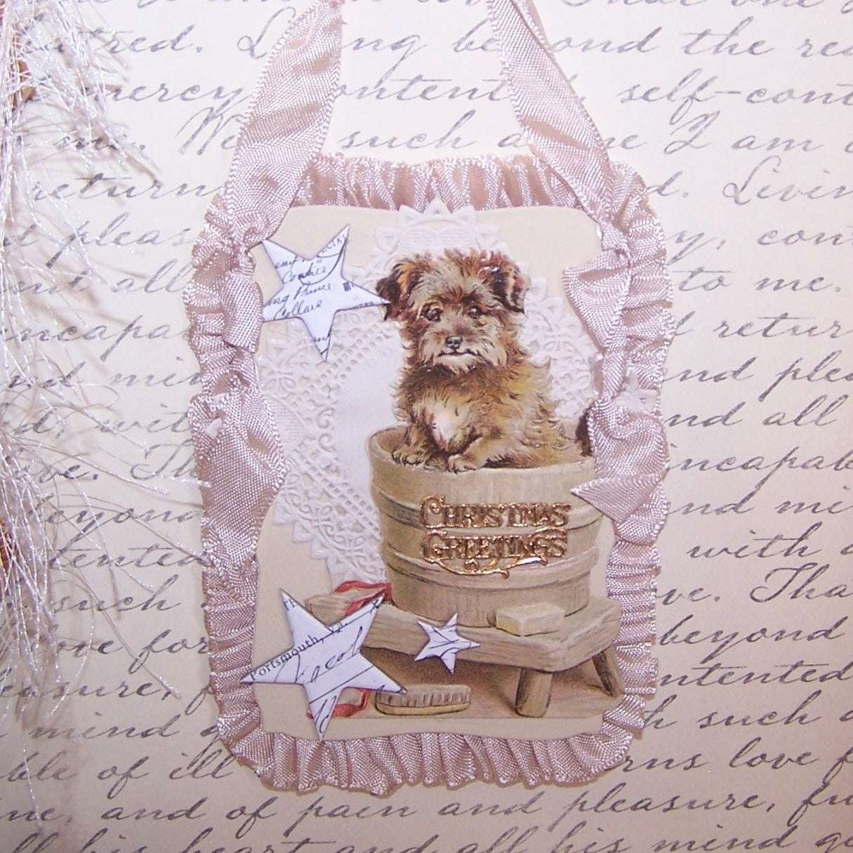 Victorian Revival Greeting Card or Ornament - CHRISTMAS GREETINGS