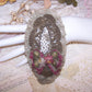 Antique French Ribbonwork Embellishment - Ombre Ribbon Roses and Leaves