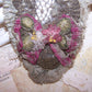 Antique French Ribbonwork Embellishment - Ombre Ribbon Roses and Leaves