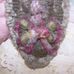 Antique French Ribbonwork Embellishment - Ombre Ribbon Roses and Leaves