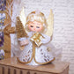 Upcycled Made in Japan Christmas Angel Ornament in Gold