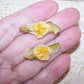 Pair (2) ART DECO French Ribbonwork Florals - Yellow / Olive Green Ombre