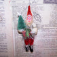 Chenille Christmas Ornament - Santa Claus with Tinsel & Tree