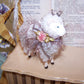 Holiday Sheep Figure with Crown - Antique French Ribbonwork Decoration