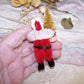 Chenille Holiday Ornament - Santa Claus with Gold Glitter Christmas Tree