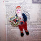 OOAK Patriotic Chenille Christmas Ornament | Red White Blue Santa Claus