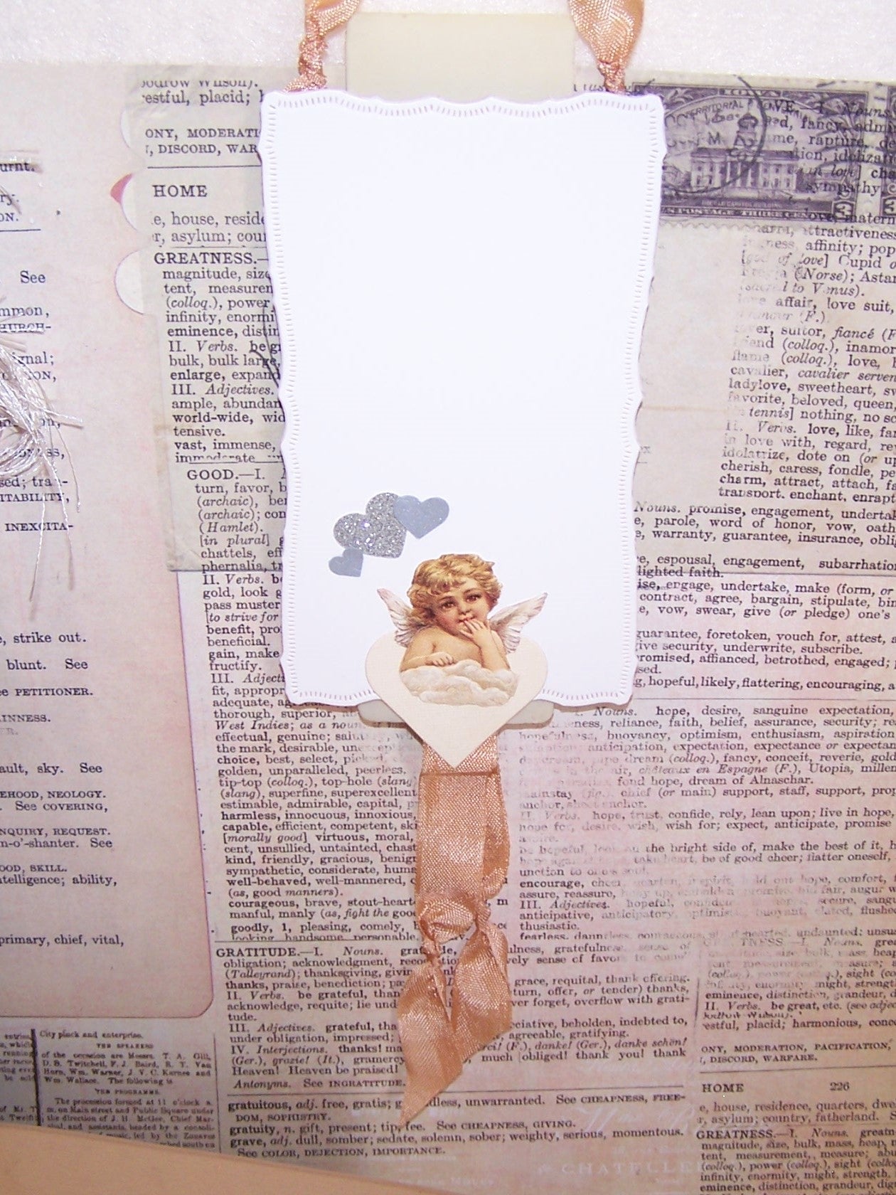 Upcycled Celluloid Angel Bookmark - Blessed Are the Pure in Heart