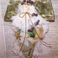 Victorian Revival Mixed Media Angel Christmas Ornament | Olive Green & Gold